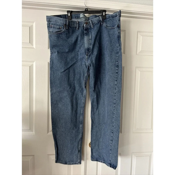 Wrangler Other - Wrangler Mens Denim Jeans Actual 46X32 Pockets Workwear Blue Casual